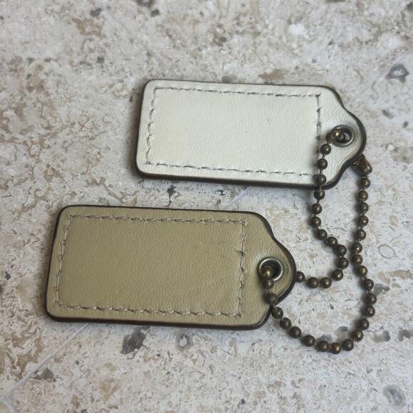 COACH Tan and Ivory Leather Replacement Purse Handbag Hang Tag Set - Picture 2 of 2